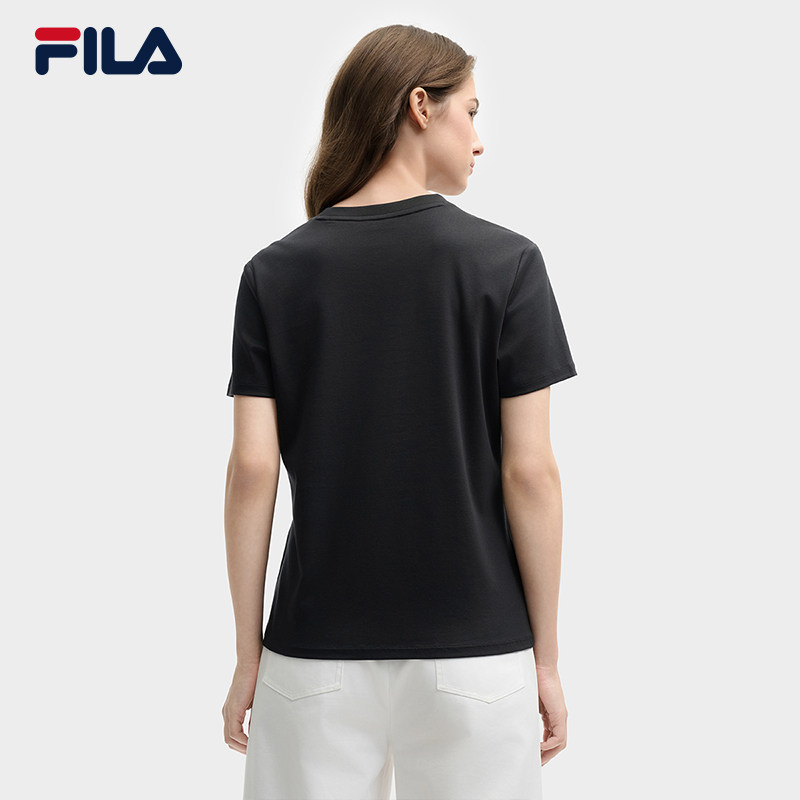 FILA 斐乐官方女子针织短袖衫2025夏新款时尚休闲舒适纯棉圆领T恤,淘宝优惠券,粉丝福利购,淘宝优惠卷