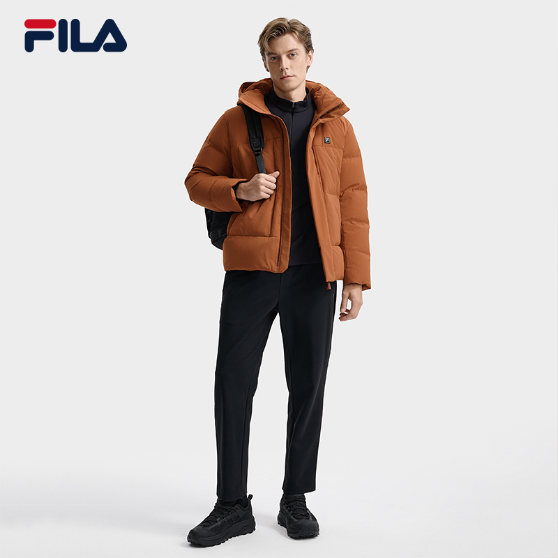 FILA 斐乐官方男士羽绒服2025冬季新款时尚休闲舒适保暖连帽外套