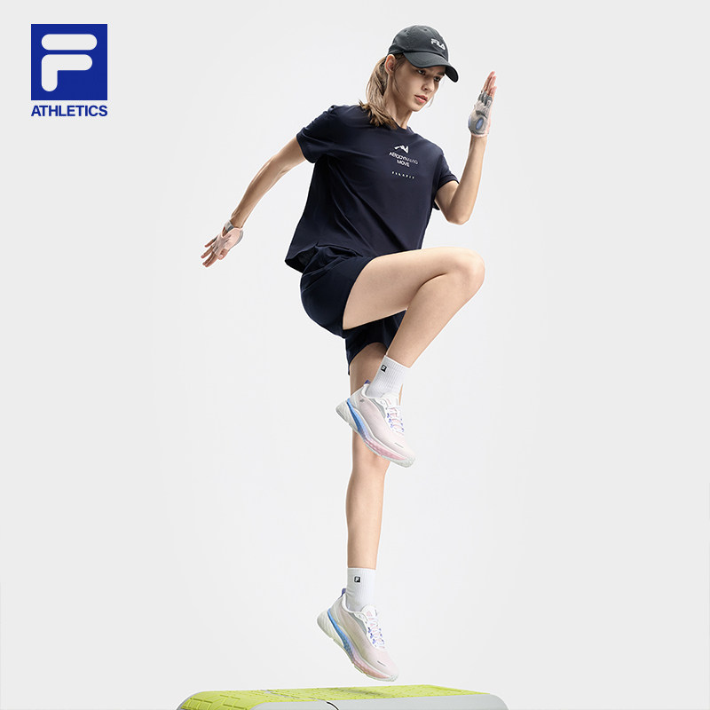 FILA 斐乐官方女子针织短袖衫2024秋季新款健身运动小LOGO宽松T恤,淘宝优惠券,粉丝福利购,淘宝优惠卷