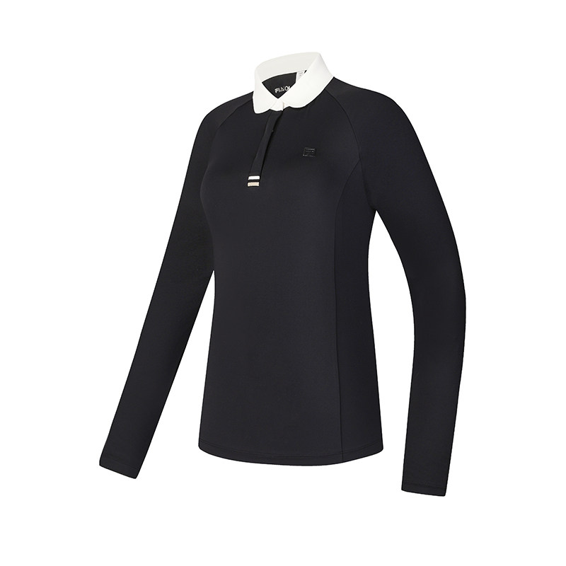 FILA 斐乐官方女子针织长袖POLO衫2024冬新款高尔夫运动防晒上衣,淘宝优惠券,粉丝福利购,淘宝优惠卷