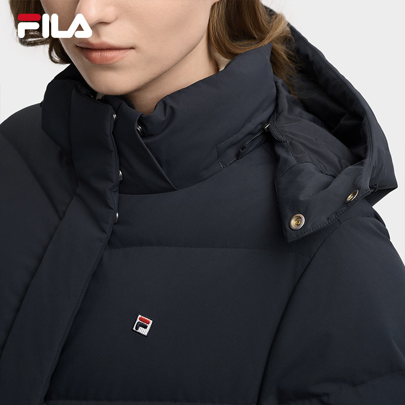 FILA 斐乐官方女士羽绒服2025冬季新款基础简约休闲保暖连帽外套