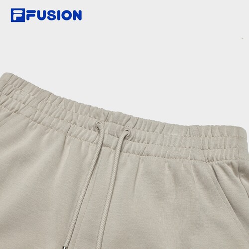 FILA FUSION斐乐潮牌针织短裤女2024秋季新款时尚休闲宽松三分裤 - 图1