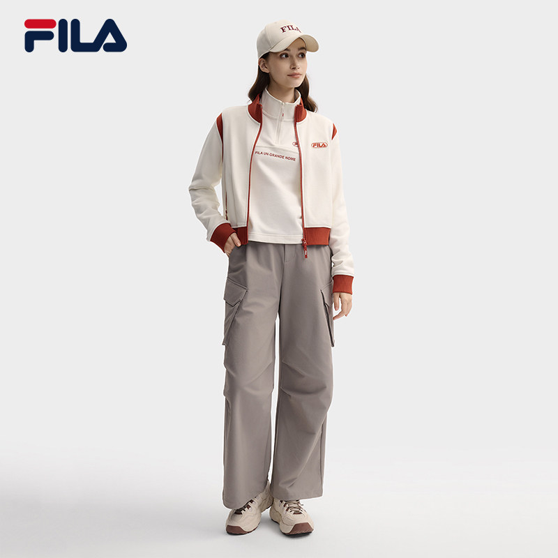 FILA 斐乐官方女士针织长袖外套2025冬新款时尚休闲舒适拼色上衣,淘宝优惠券,粉丝福利购,淘宝优惠卷