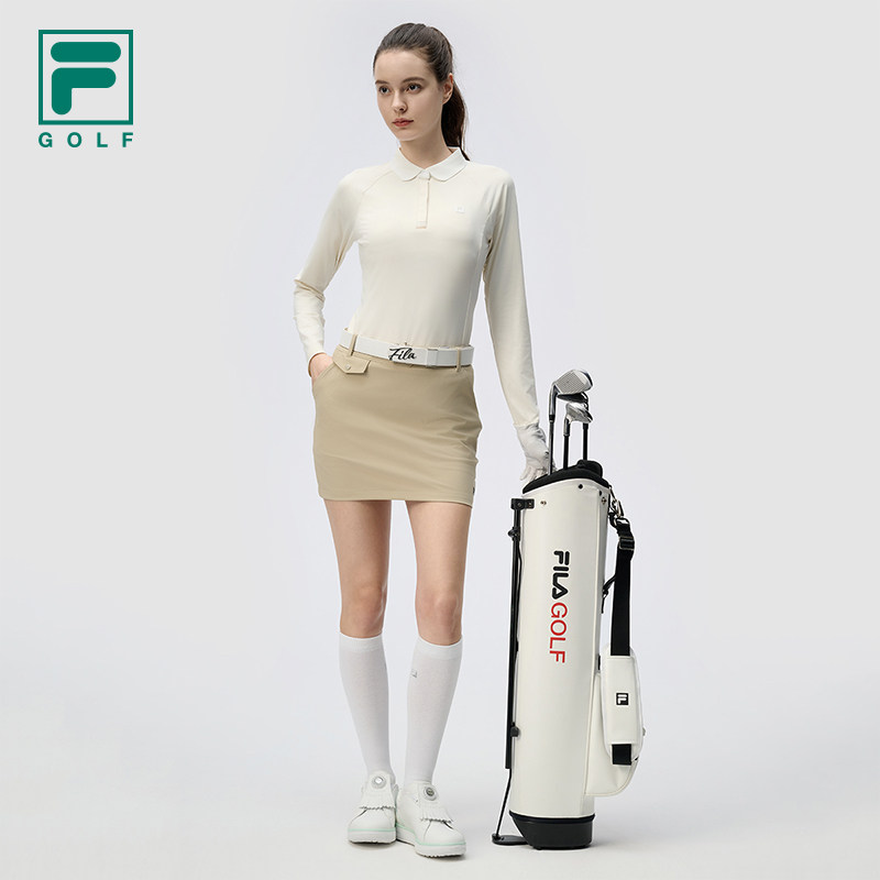 FILA 斐乐官方女子针织长袖POLO衫2024冬新款高尔夫运动防晒上衣,淘宝优惠券,粉丝福利购,淘宝优惠卷