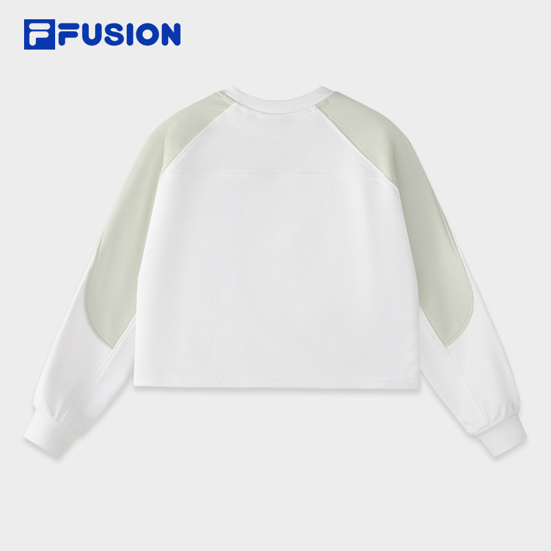 FILA FUSION斐乐潮牌女子套头卫衣2024冬季新款拼色宽松针织长袖,淘宝优惠券,粉丝福利购,淘宝优惠卷