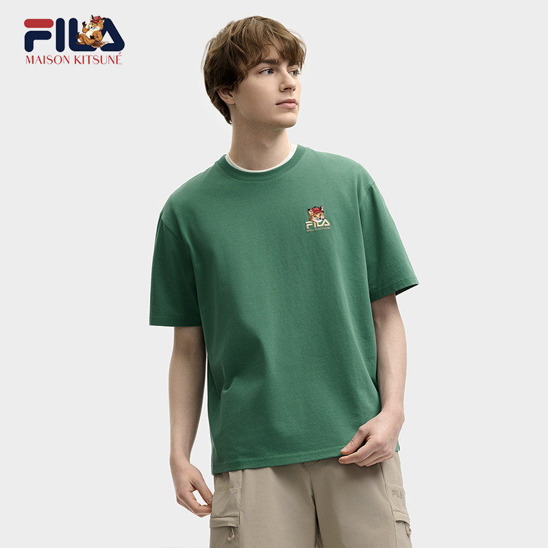 FILA 斐乐官方情侣款针织短袖衫2025夏季新款时尚休闲趣味宽松T恤,淘宝优惠券,粉丝福利购,淘宝优惠卷