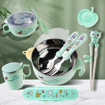 Supplementary Food Bowl Baby Baby Eat Rice Flour Special Bowl Children Bowls chopsticks Three sets spoon fork suit Anti-burn and fall home