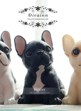 原创法国斗牛犬树脂摆件