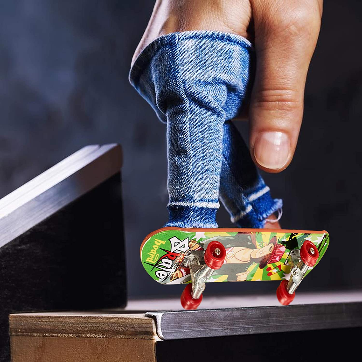 Finger Skateboard 经典指尖运动手指滑板带合金工具轮子套装玩具 - 图1