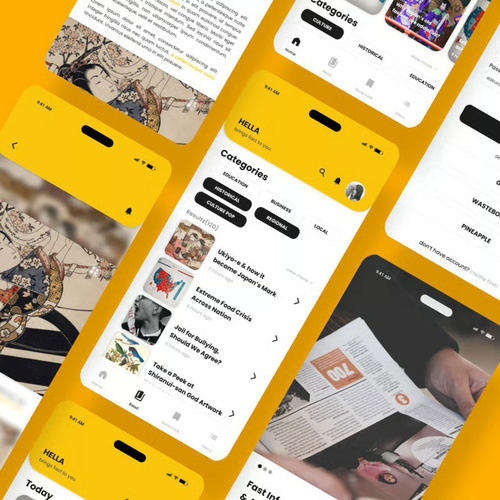 无图英文模板-10页figma新闻资讯APP交互跳转XD\jsd即时设计素材 - 图3