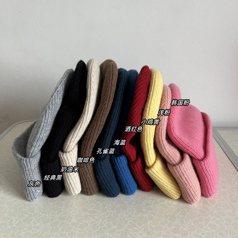 出口日本高品质100绵羊毛帽子女秋冬保暖护耳针织帽大头围显脸小,淘宝优惠券,粉丝福利购,淘宝优惠卷