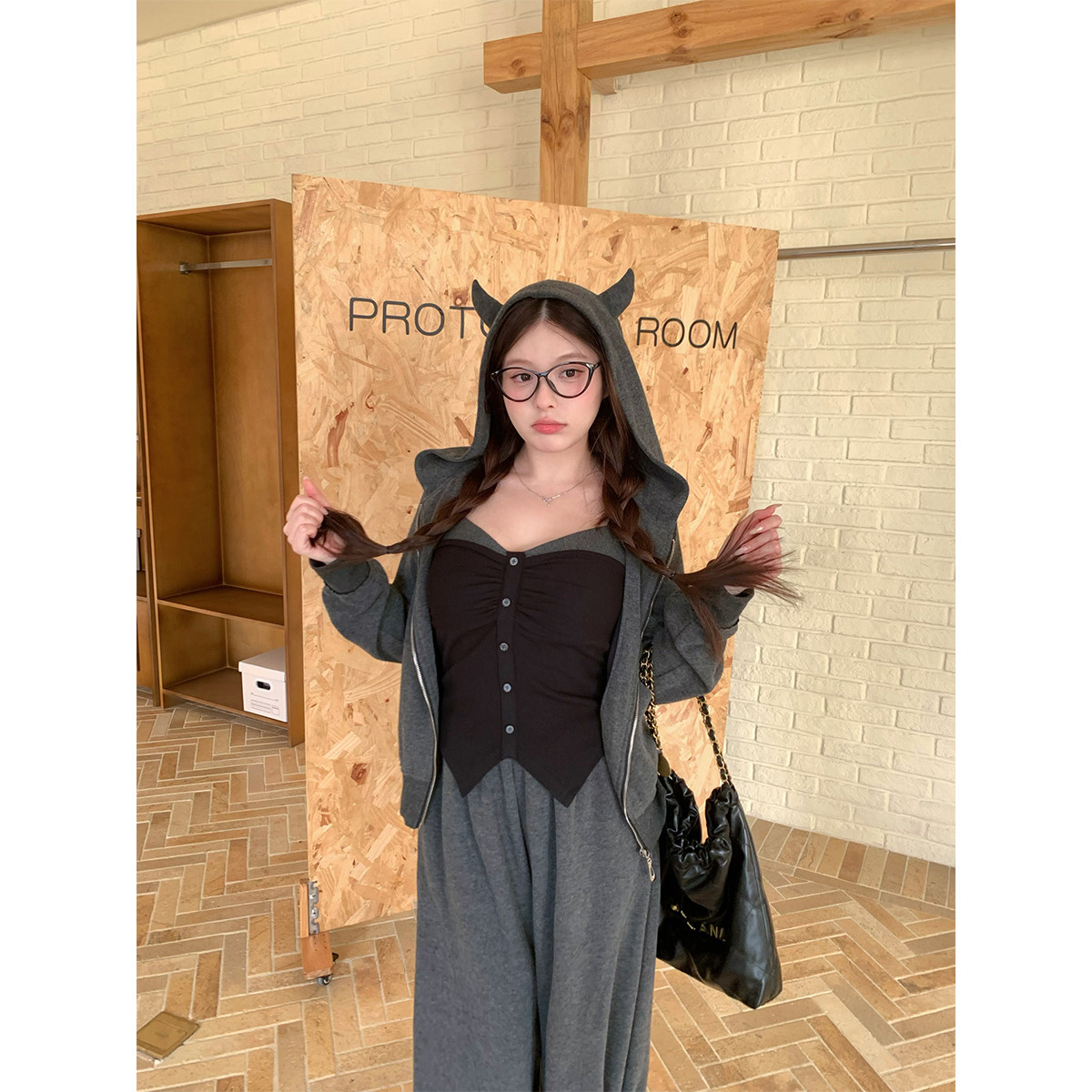 安妮不火慵懒周末outfit冰岛绒针织三件套女微胖大码休闲卫衣套装,淘宝优惠券,粉丝福利购,淘宝优惠卷