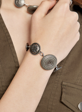 GUUKA潮牌原创复古朋克手链女春秋新款 学生不锈钢合金手饰女嘻哈