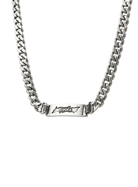 GUUKA潮牌不锈钢合金字母项链新款 青少年嘻哈小众做旧古巴链痞帅