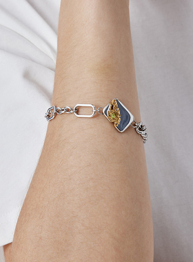 GUUKA潮牌不锈钢手链女2025年新款 情侣时尚简约古巴链轻奢小众