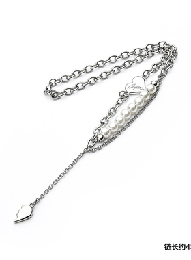 刘宇金晨于文文同款项链 GUUKA潮牌街头个性爱心珍珠情侣吊坠百搭