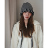 Ding Zuozou Korean style personalized hand-stitched woolen hat for women with small face, winter warm and ear-protecting knitted Lei Feng hat