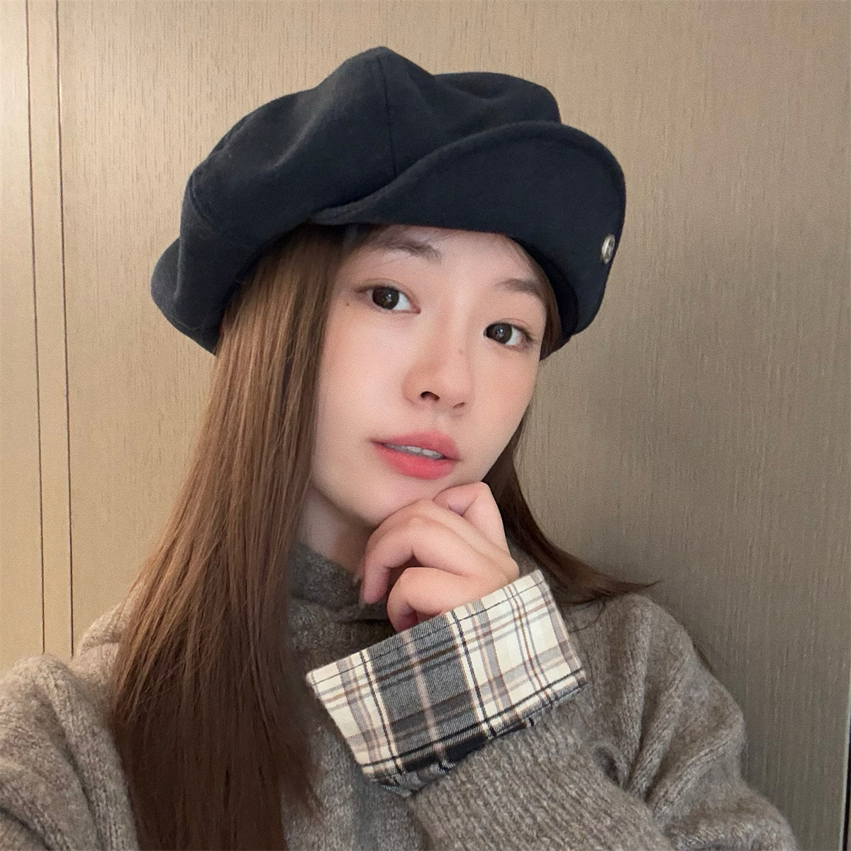 设计感翻檐日系云朵贝雷帽子女秋冬大头围八角帽显脸小报童画家帽,淘宝优惠券,粉丝福利购,淘宝优惠卷