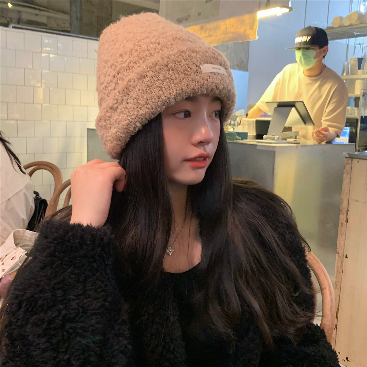 软糯糯！韩国新款百搭针织帽子女秋冬保暖护耳毛线帽大头围冷帽潮,淘宝优惠券,粉丝福利购,淘宝优惠卷