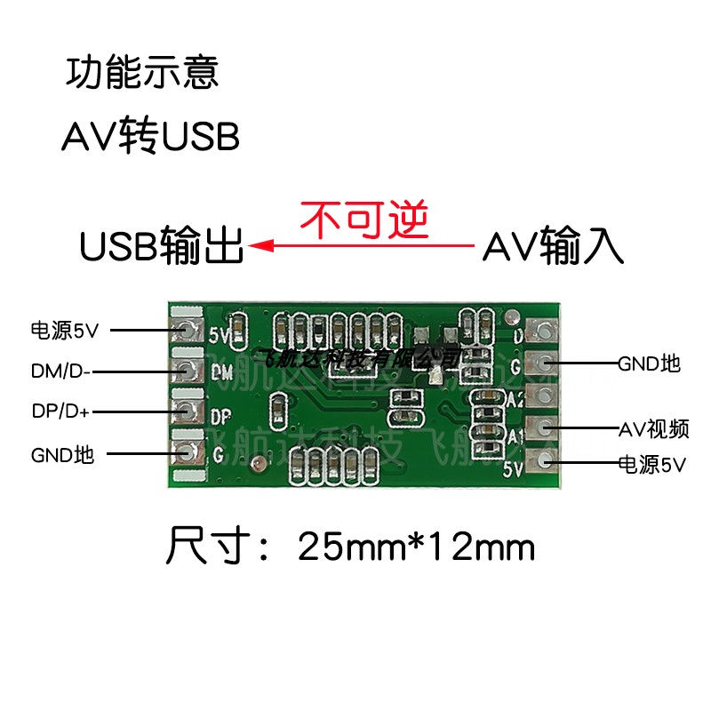 CVBS转USB模块av转usb转换板转换器视频转数字图像转接板开发板 - 图0