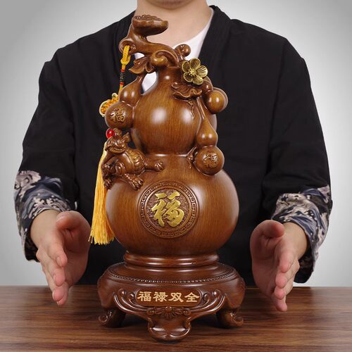 葫芦摆件大号 一对招财客厅酒柜办公室玄关家居摆设 乔迁开业礼品 - 图2