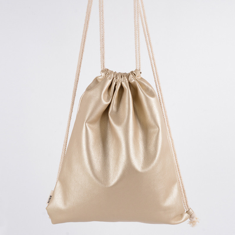 超赞达夫尔包PU仿皮哑光双层抽绳双肩包防水复古束口袋旅行背包,淘宝优惠券,粉丝福利购,淘宝优惠卷