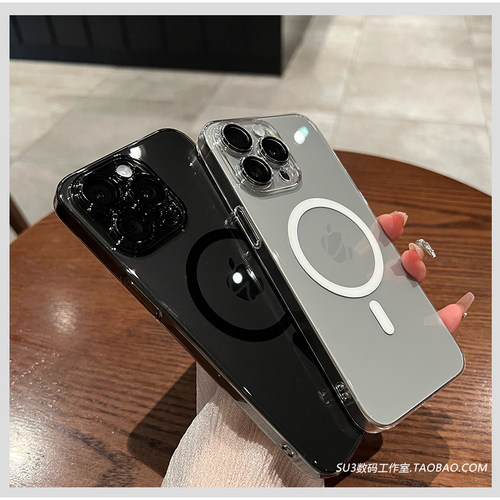 不会黄透明硬壳适用华为nova9/8pro手机壳7se超薄荣耀50车载磁吸X40gt散热X30i全包镜头play5亚克力简约V40男 - 图1