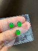 Burmese natural A-grade jadeite ice-grown green egg-faced imperial green jade earrings are designed to be set in a set
