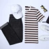 Fort Lion Long Summer Men Tops Quần áo sọc giản dị Áo thun nam tay ngắn 460014050 - Áo phông ngắn áo thun nam tay ngắn đen Áo phông ngắn