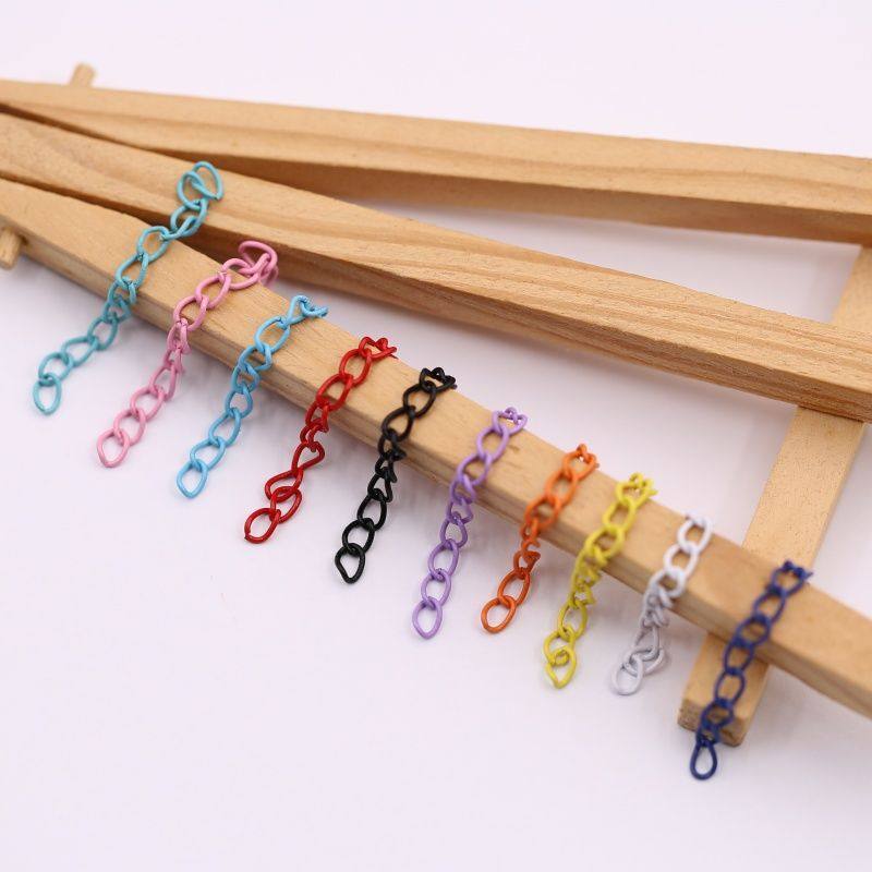 diy饰品配件5cm金属烤漆喷漆彩色延长链尾链钥匙扣链条加长连接链,淘宝优惠券,粉丝福利购,淘宝优惠卷