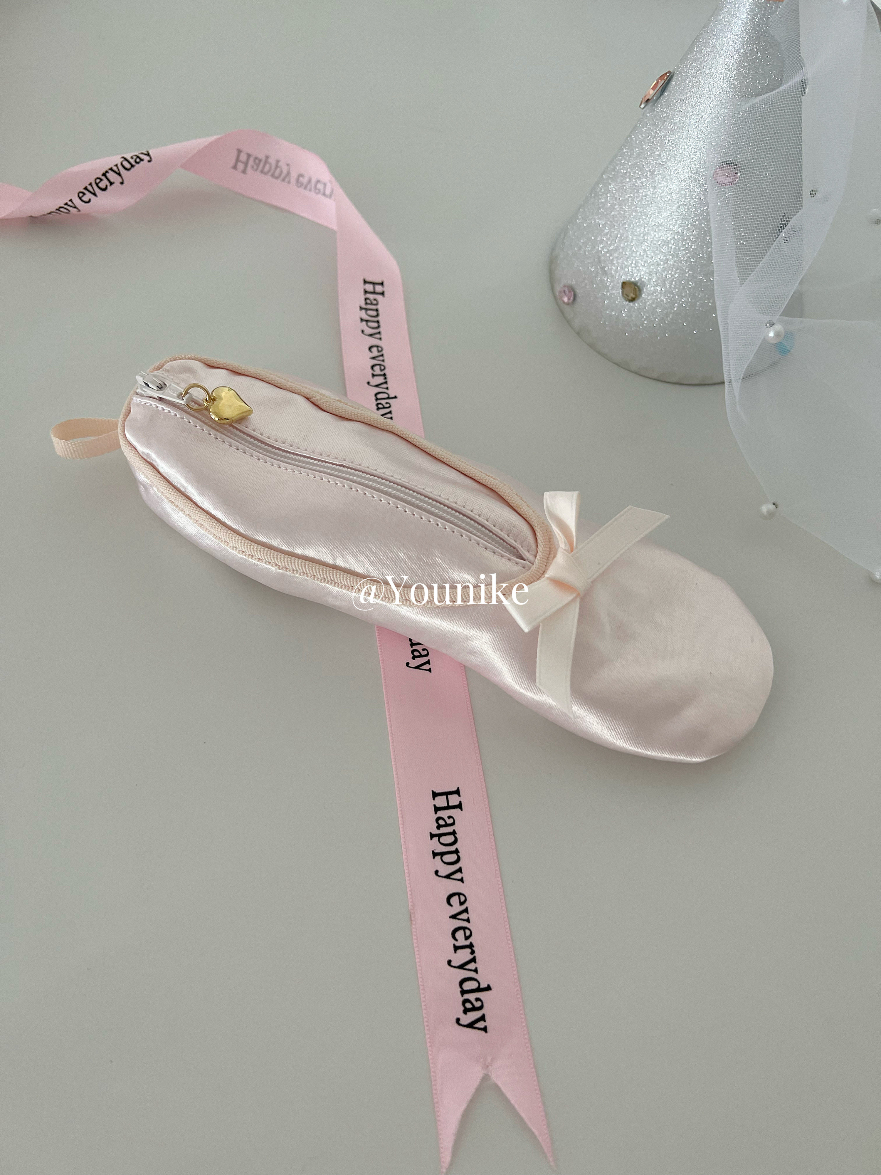 甜美法式少女心粉色芭蕾舞鞋造型学生笔袋化妆包文具收纳袋零钱包,淘宝优惠券,粉丝福利购,淘宝优惠卷