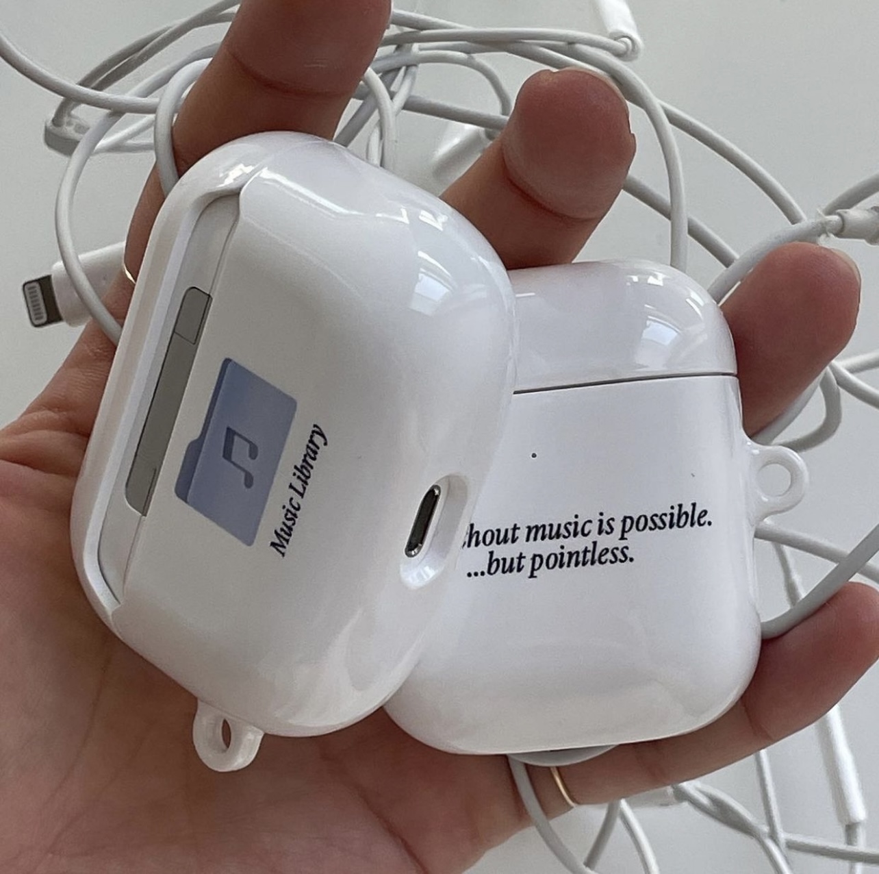 韩国ins简约音乐图书馆菲林airpods1/2无线蓝牙保护套airpods pro2 3代保护壳