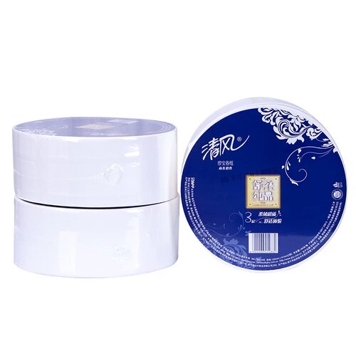 清风大卷纸3层舒柔纯品180米12卷大盘卫生纸公用厕纸BJ00AB商用纸 - 图2