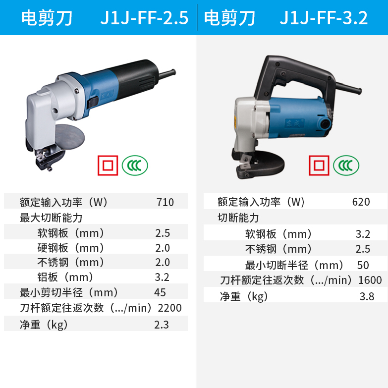 东成电剪刀裁剪电动工具铁皮剪铁皮不锈钢软钢板 J1J-FF-2.5/3.2