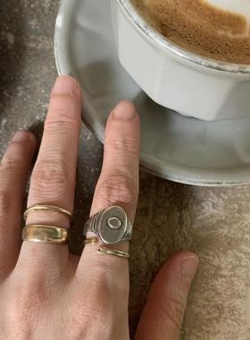 奶酪锤打奶糖复古红宝石戒指