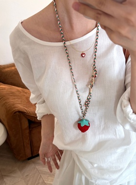 原创设计可爱甜美风手工编织项链