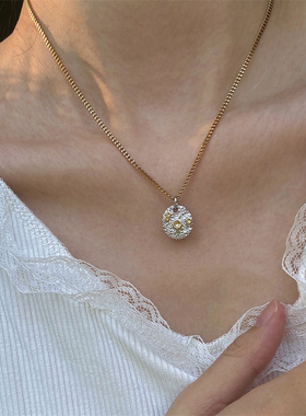 小众气质叠戴项链铜底电镀厚金