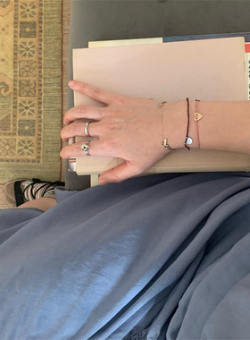 彩色爱心手环S925纯银夏日缤纷