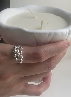 小众复古高级感银色手工戒指