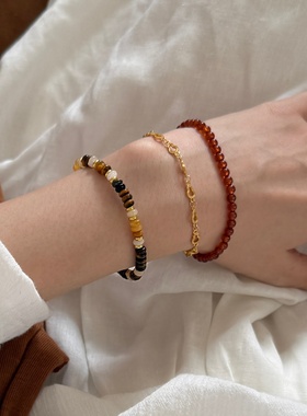 新中式天然虎眼石串珠手链