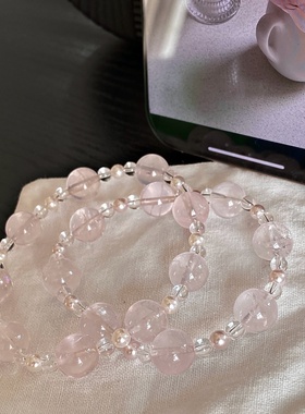新中式高级感天然粉水晶手链
