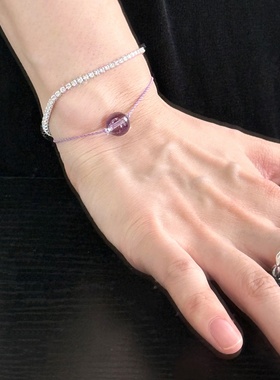 天然紫水晶S925纯银手绳