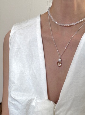 韩系ins风白水晶葫芦毛衣链女