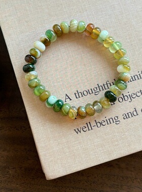 新中式清新天然绿玛瑙手链