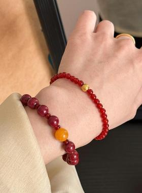 国风本命年红玛瑙转运珠手链