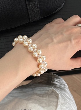 小众设计爆闪双层蹦迪珍珠手链