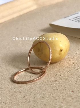 极细玫瑰金可叠戴韩国冷淡风戒指