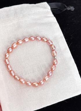 春日粉晶白水晶珍珠叠戴手串