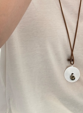 清冷中式长款圆盘项链