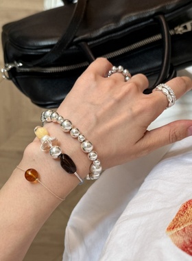 夏季简约编织天然黄水晶手绳